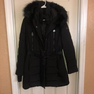 Michael Kors Active Belted FauxFurTrim Puffer Coat